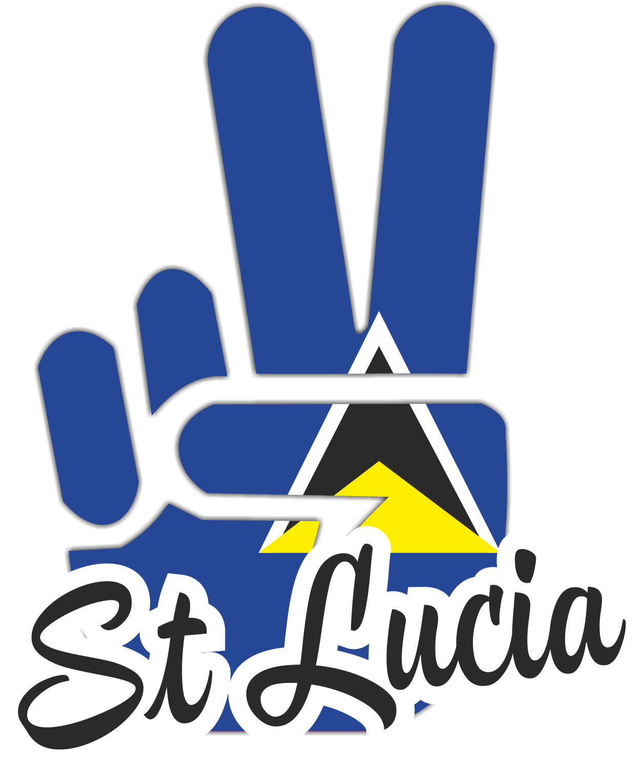 Aufkleber - Autoaufkleber - St Lucia - Victory - Sieg