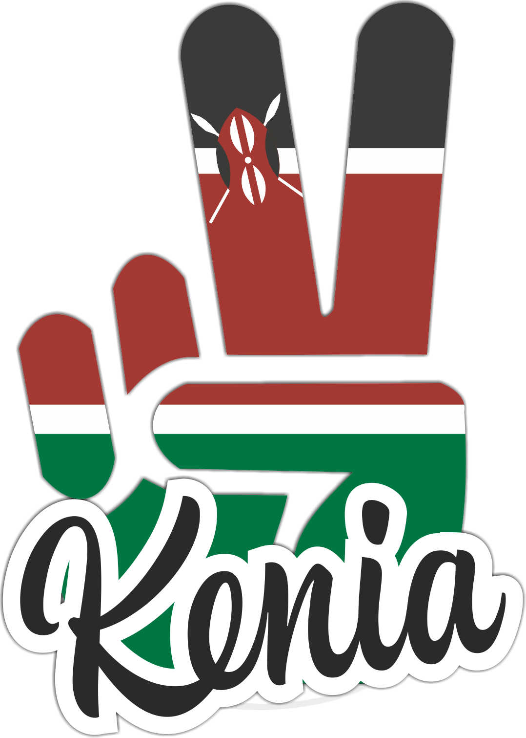 Aufkleber - Autoaufkleber - Kenia - Victory - Sieg - Heckscheibe