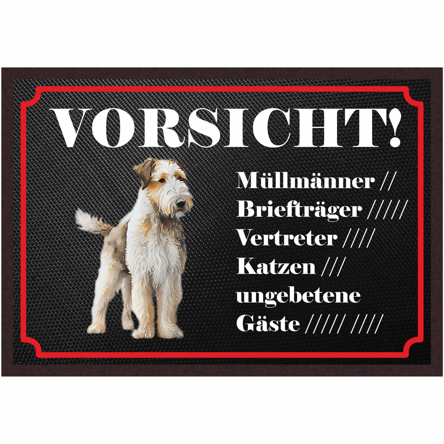 Fussmatte Hund - Airedale Terrier - 50x35 cm mit lustigem Spruch