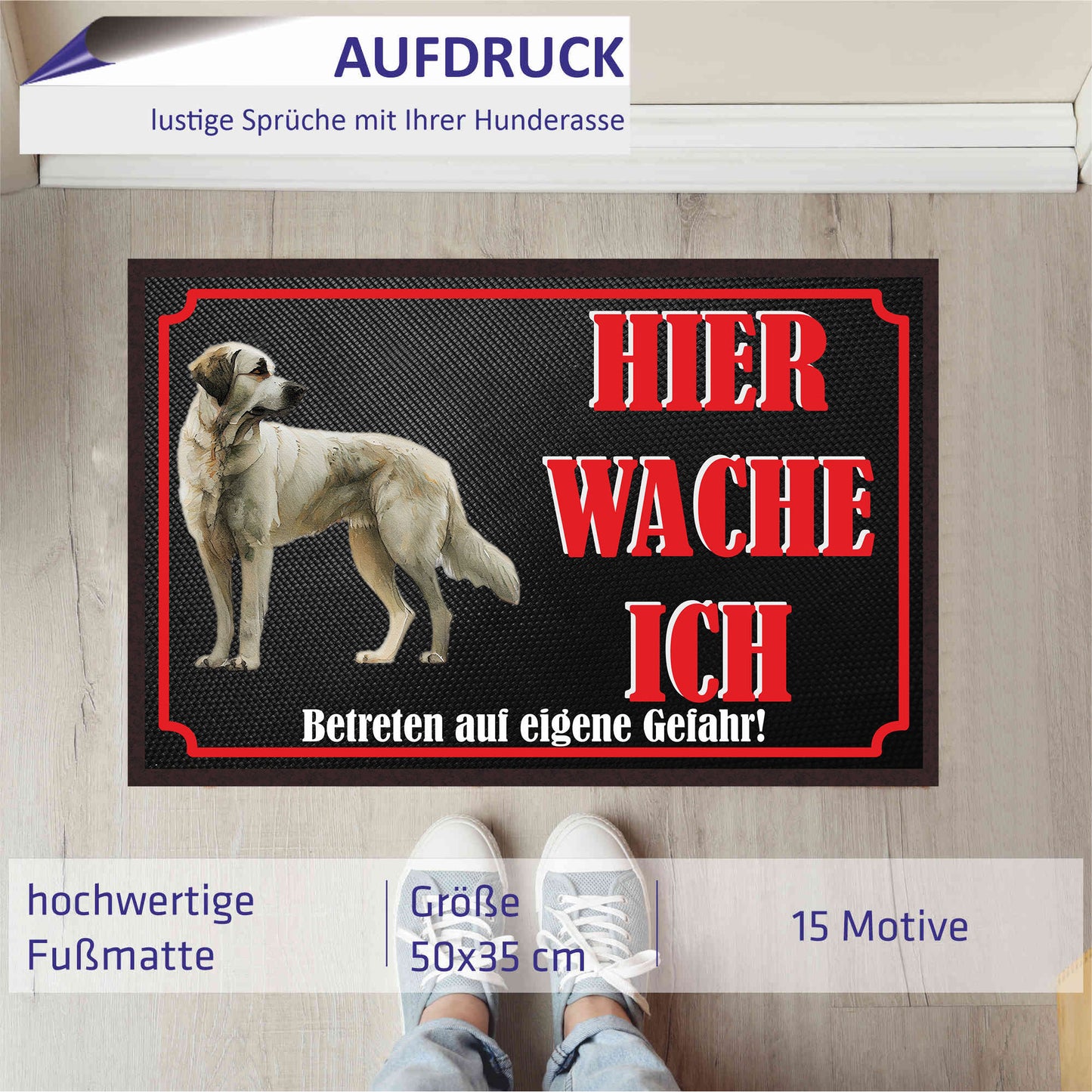 Fussmatte Hund - Anatolischer Schäferhund - 50x35 cm mit lustigem Spruch