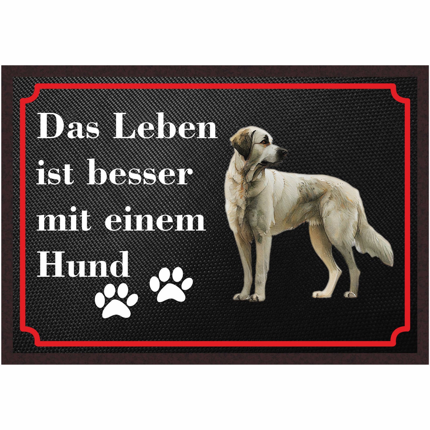 Fussmatte Hund - Anatolischer Schäferhund - 50x35 cm mit lustigem Spruch