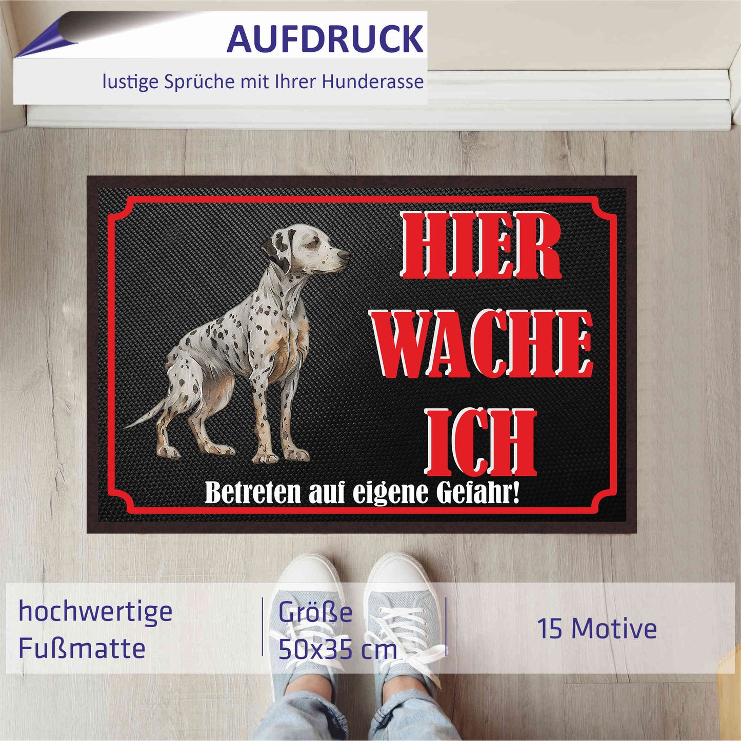 Fussmatte Hund - Dalmatiner - 50x35 cm mit lustigem Spruch