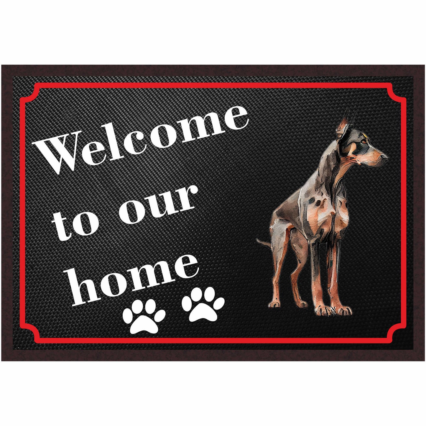 Fussmatte Hund - Dobermann - 50x35 cm mit lustigem Spruch