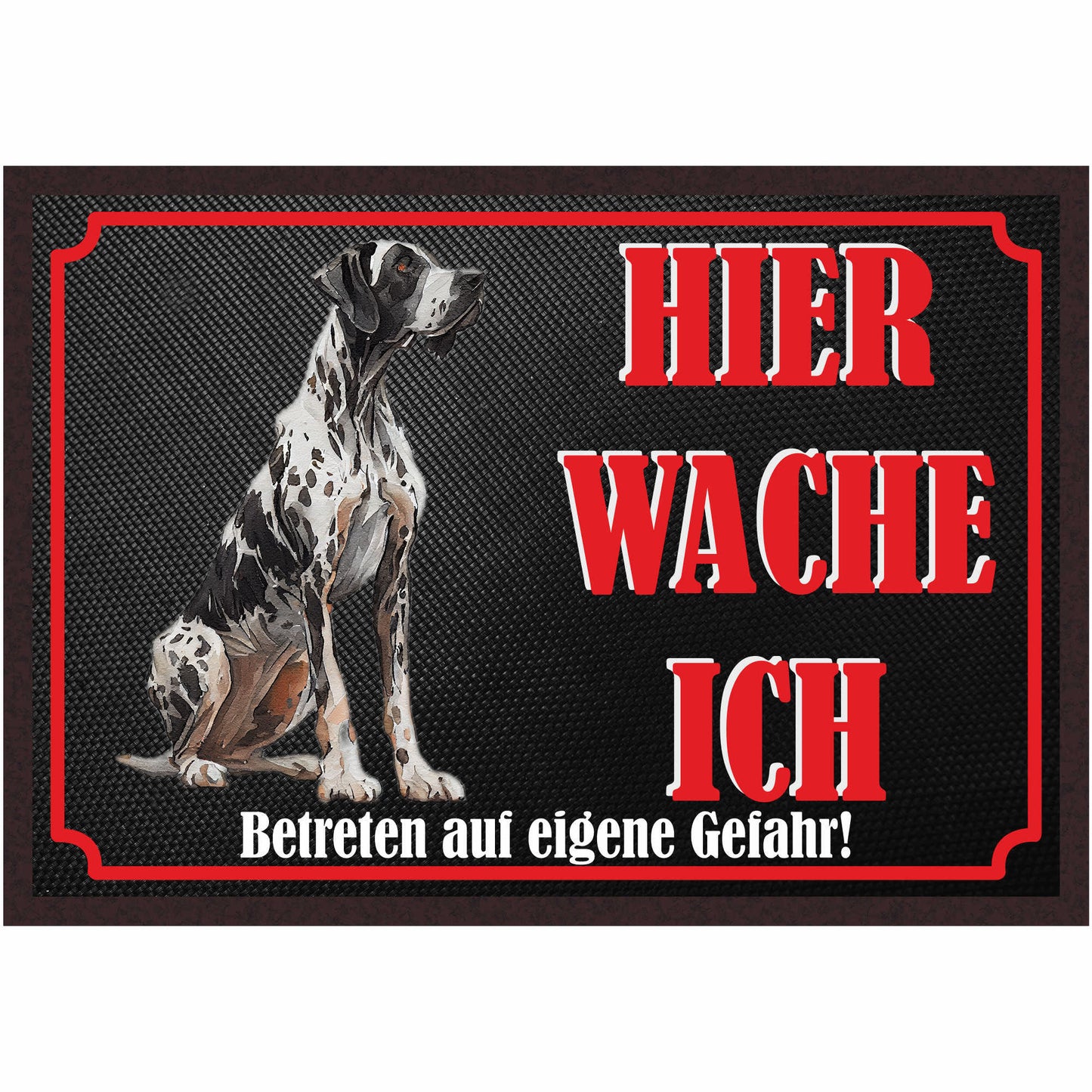 Fussmatte Hund - Deutsche Dogge - 50x35 cm mit lustigem Spruch