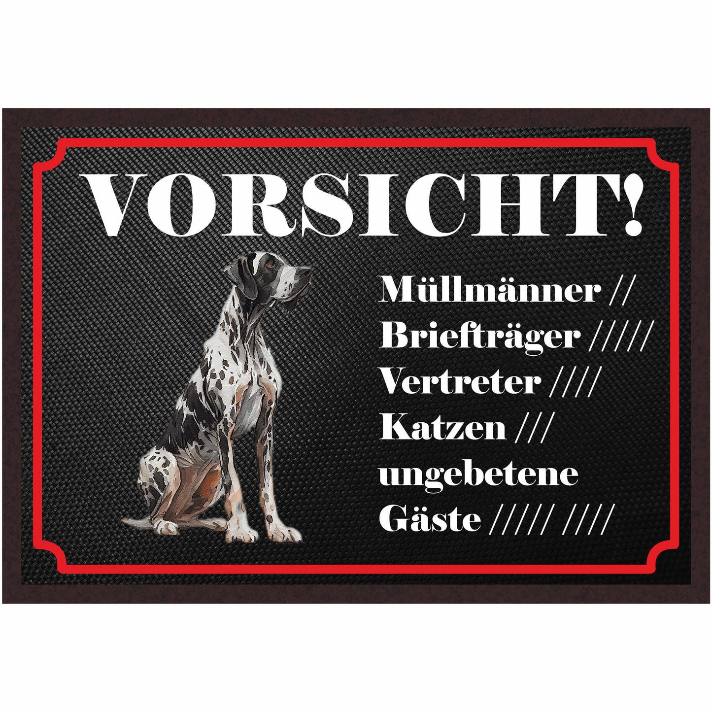 Fussmatte Hund - Deutsche Dogge - 50x35 cm mit lustigem Spruch