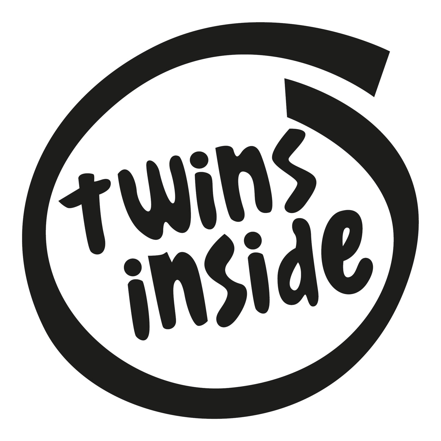 Autoaufkleber - Twins Inside - 120x120 mm