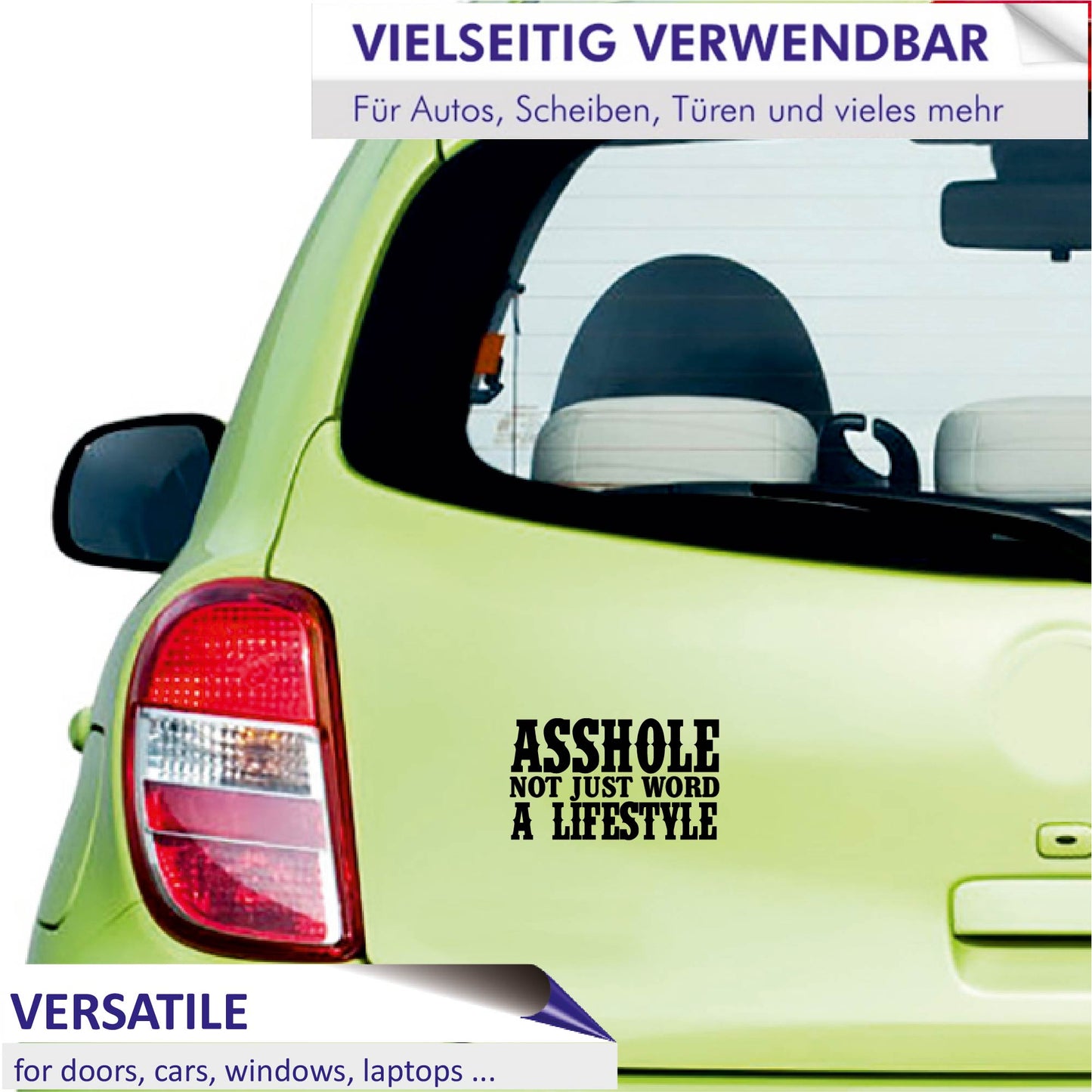 Autoaufkleber - Asshole not just a word a lifestyle - 150x80mm