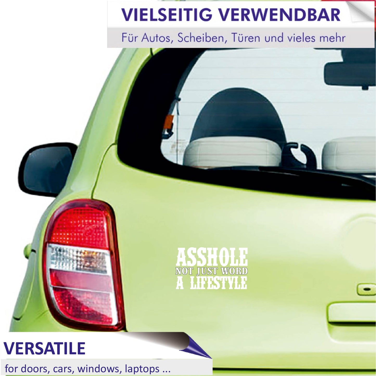 Autoaufkleber - Asshole not just a word a lifestyle - 150x80mm