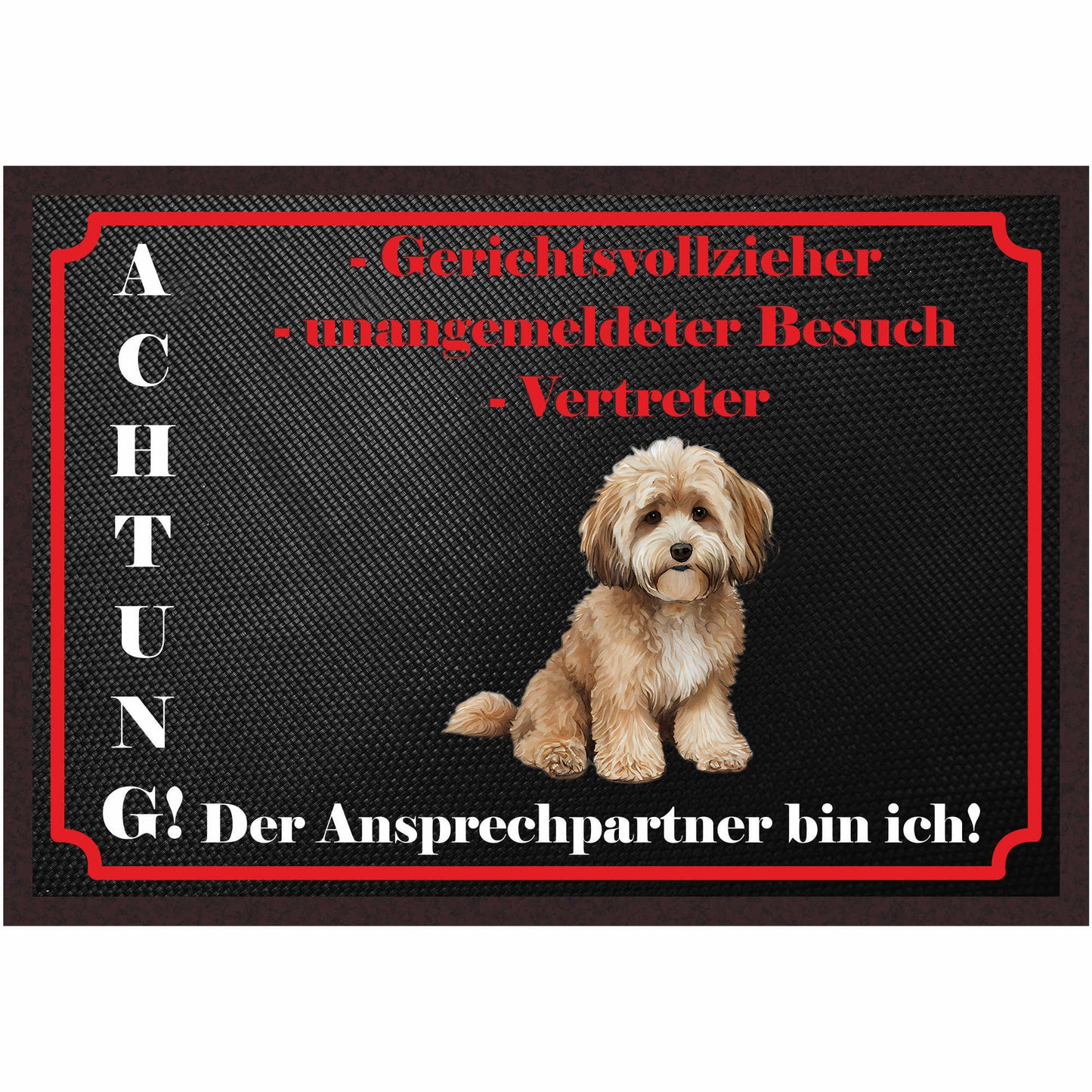 Fussmatte Hund - Maltipoo - 50x35 cm mit lustigem Spruch