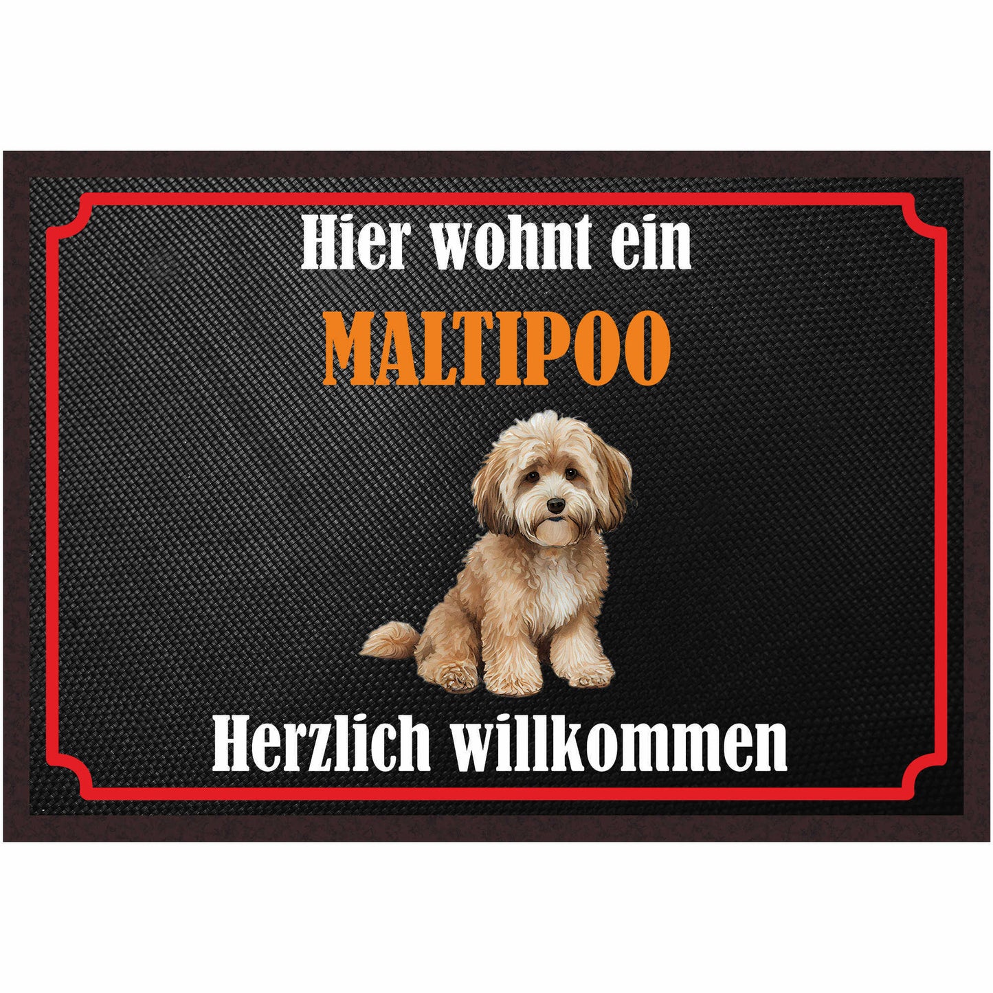 Fussmatte Hund - Maltipoo - 50x35 cm mit lustigem Spruch