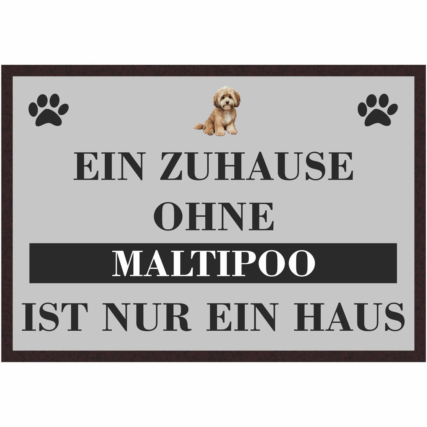 Fussmatte Hund - Maltipoo - 50x35 cm mit lustigem Spruch