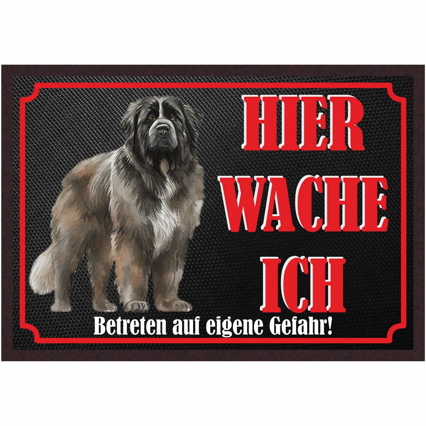 Fussmatte Hund - Neufundländer - 50x35 cm mit lustigem Spruch