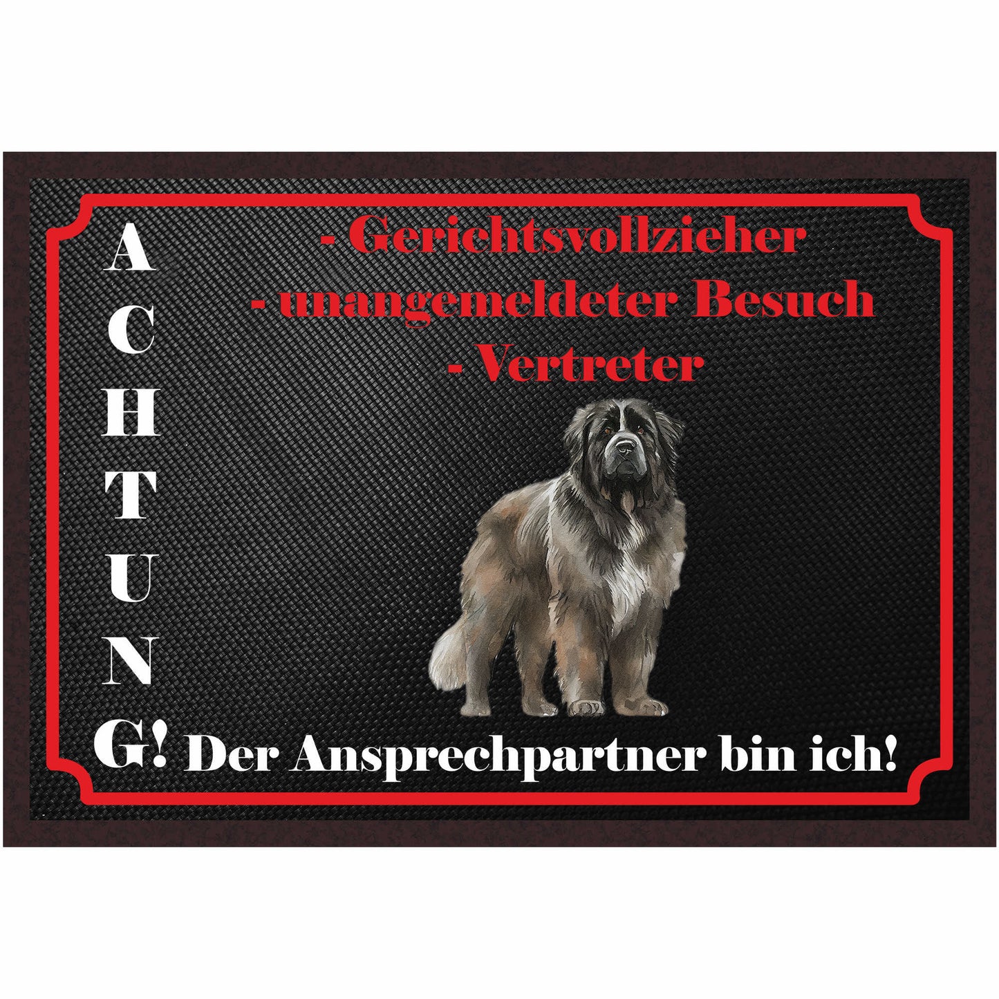 Fussmatte Hund - Neufundländer - 50x35 cm mit lustigem Spruch