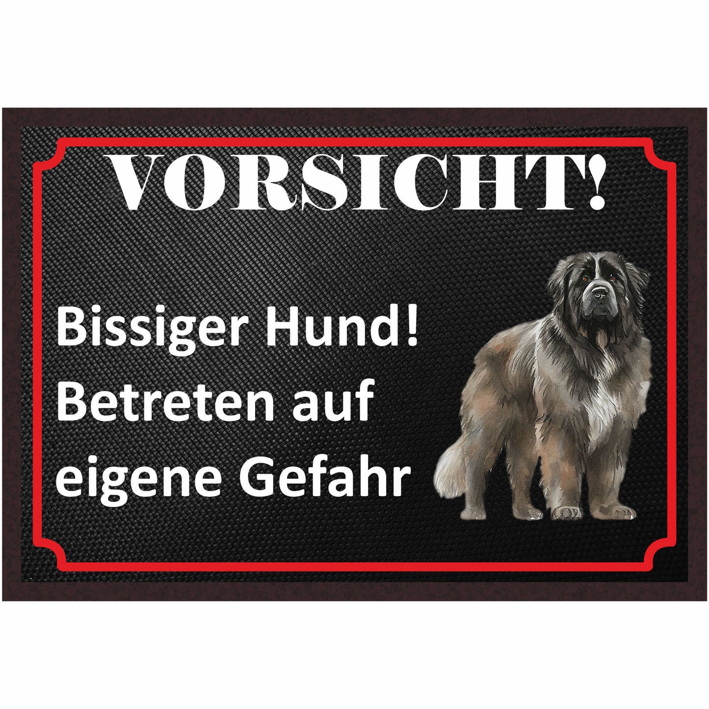 Fussmatte Hund - Neufundländer - 50x35 cm mit lustigem Spruch