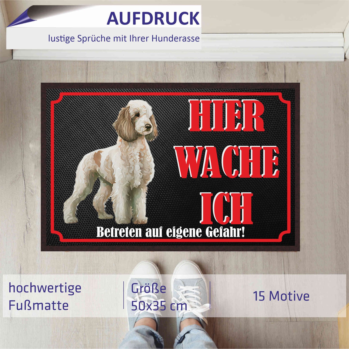 Fussmatte Hund - Pudel - 50x35 cm mit lustigem Spruch