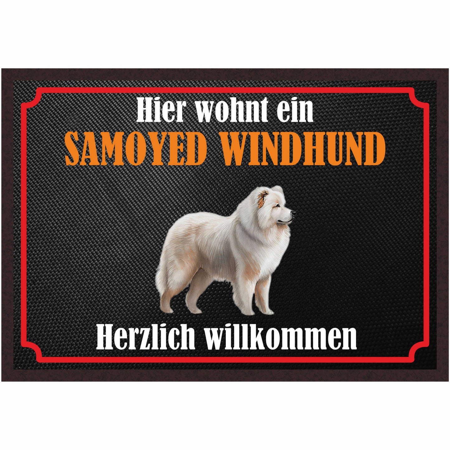 Fussmatte Hund - Samoyed Windhund - 50x35 cm mit lustigem Spruch