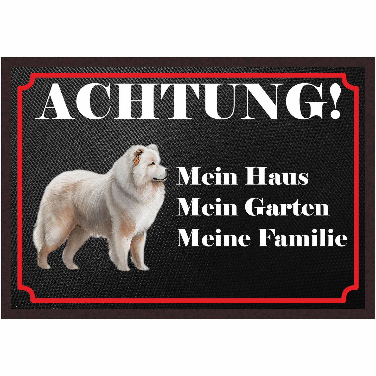 Fussmatte Hund - Samoyed Windhund - 50x35 cm mit lustigem Spruch