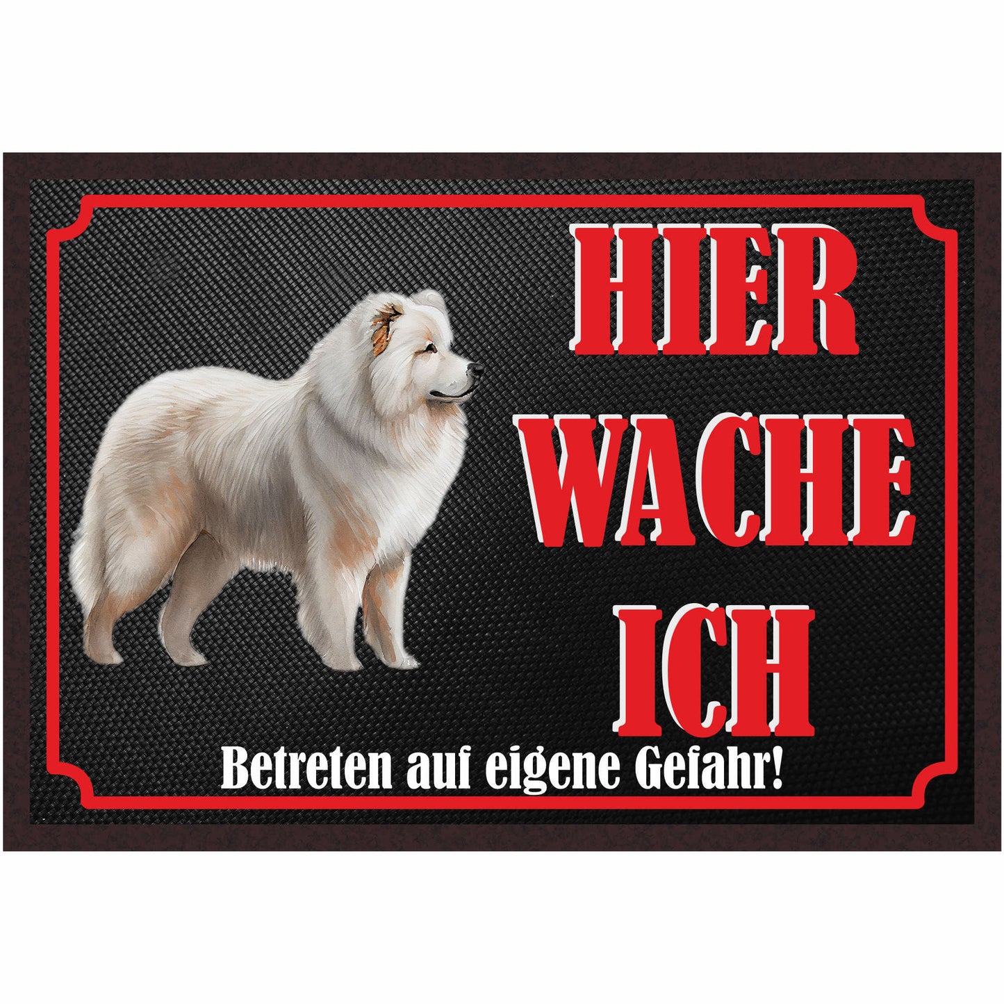 Fussmatte Hund - Samoyed Windhund - 50x35 cm mit lustigem Spruch