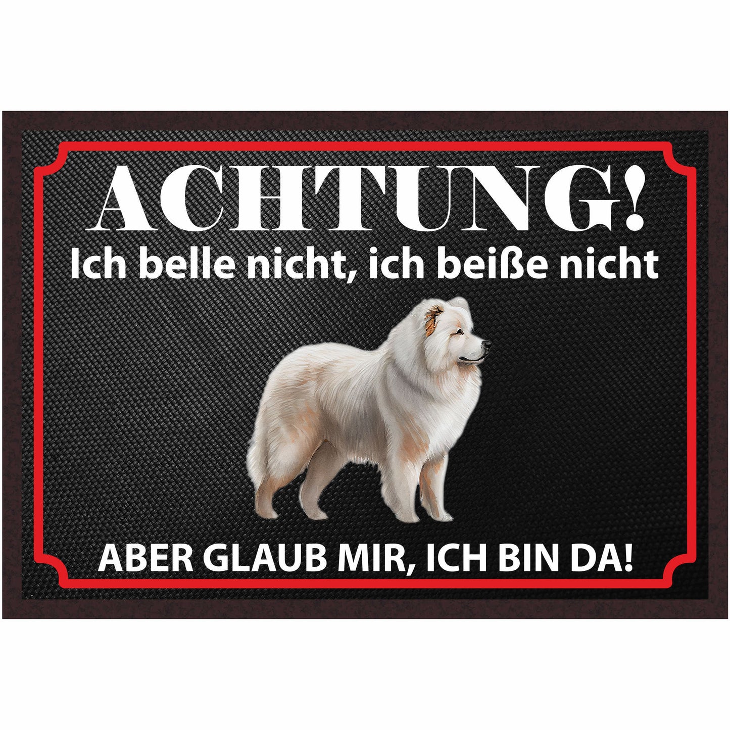 Fussmatte Hund - Samoyed Windhund - 50x35 cm mit lustigem Spruch