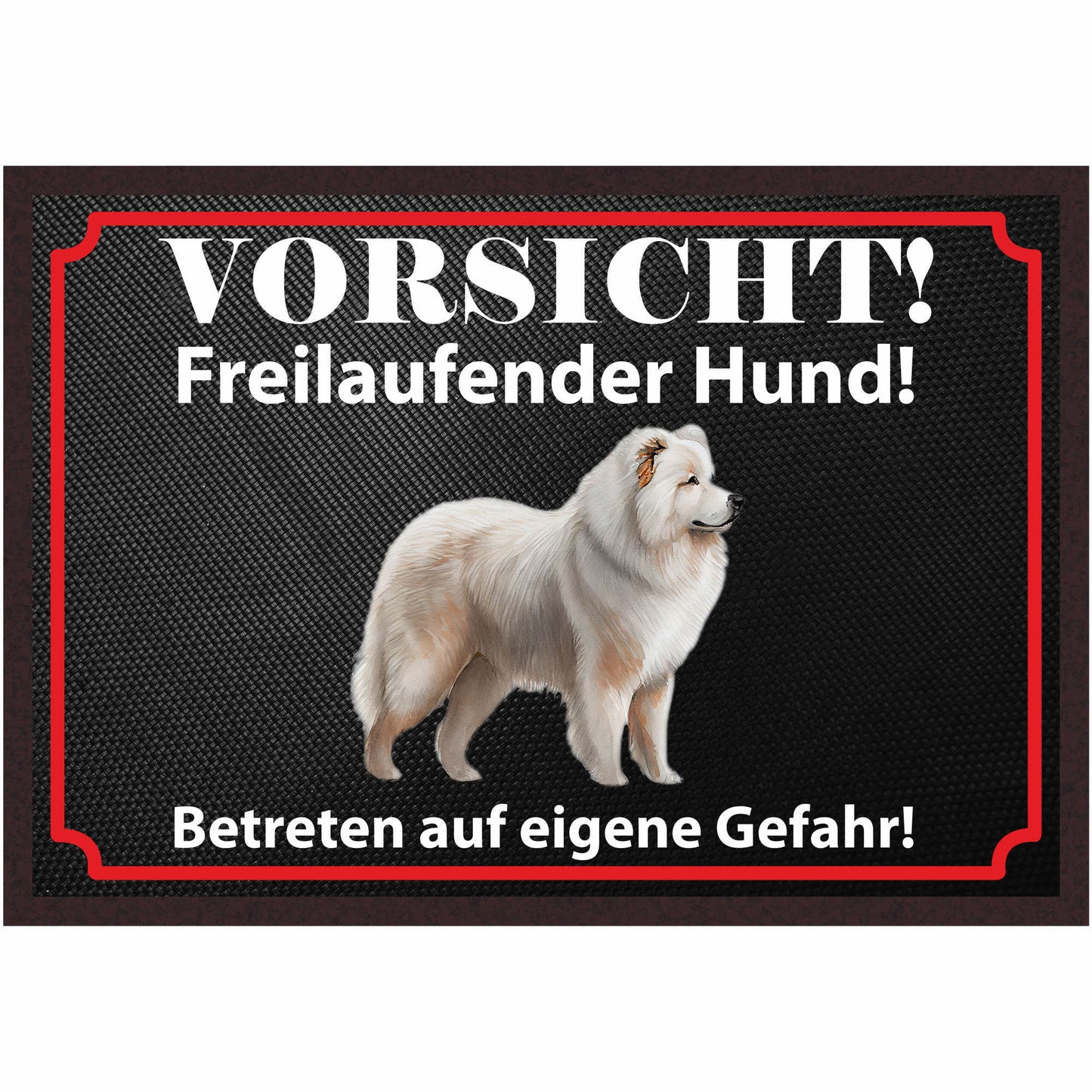 Fussmatte Hund - Samoyed Windhund - 50x35 cm mit lustigem Spruch