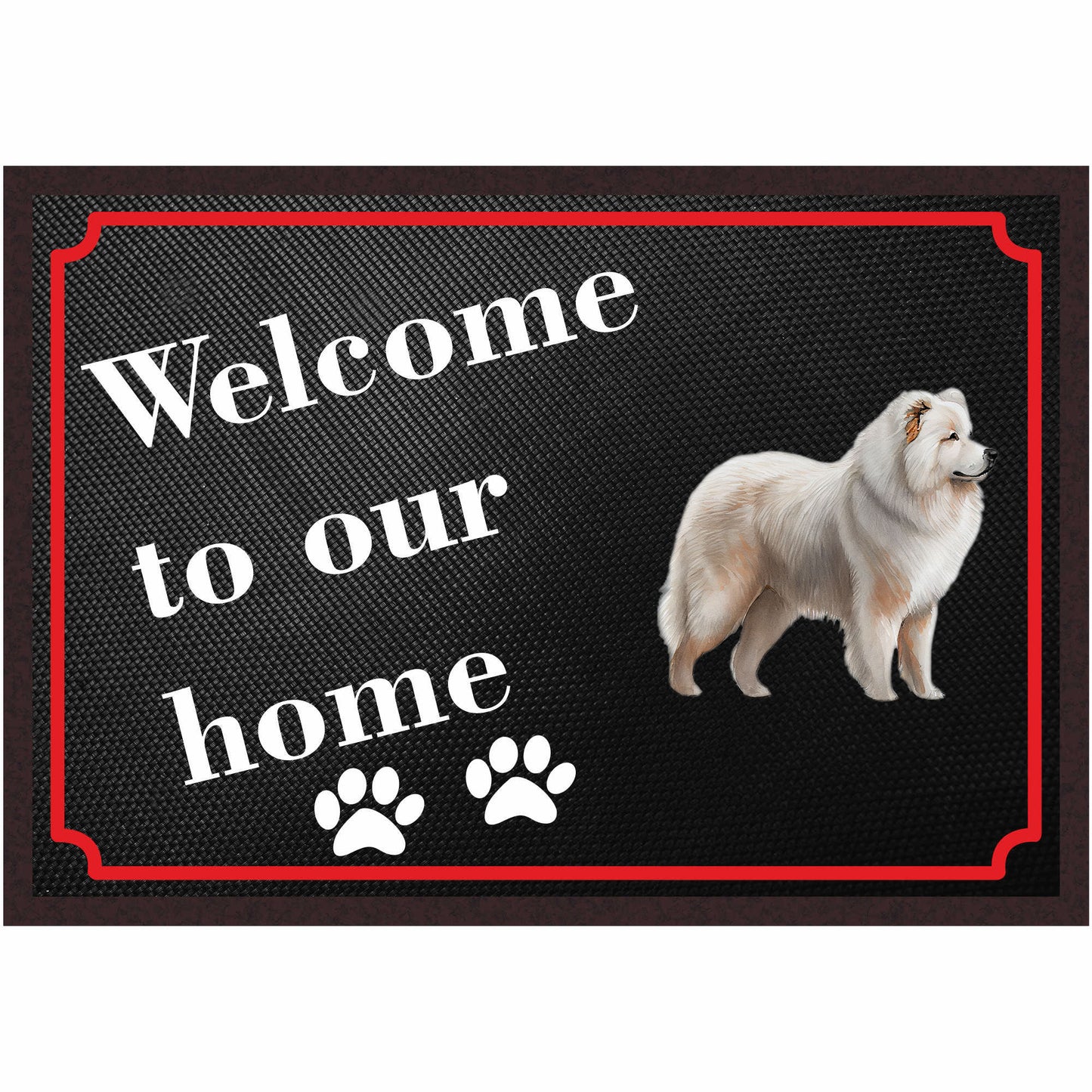 Fussmatte Hund - Samoyed Windhund - 50x35 cm mit lustigem Spruch