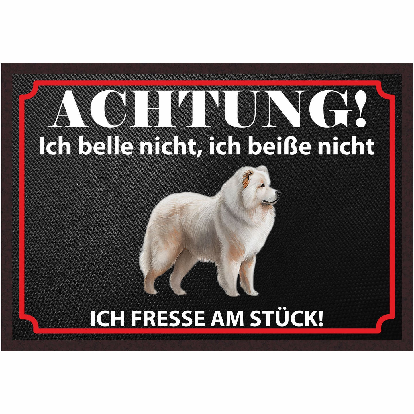 Fussmatte Hund - Samoyed Windhund - 50x35 cm mit lustigem Spruch