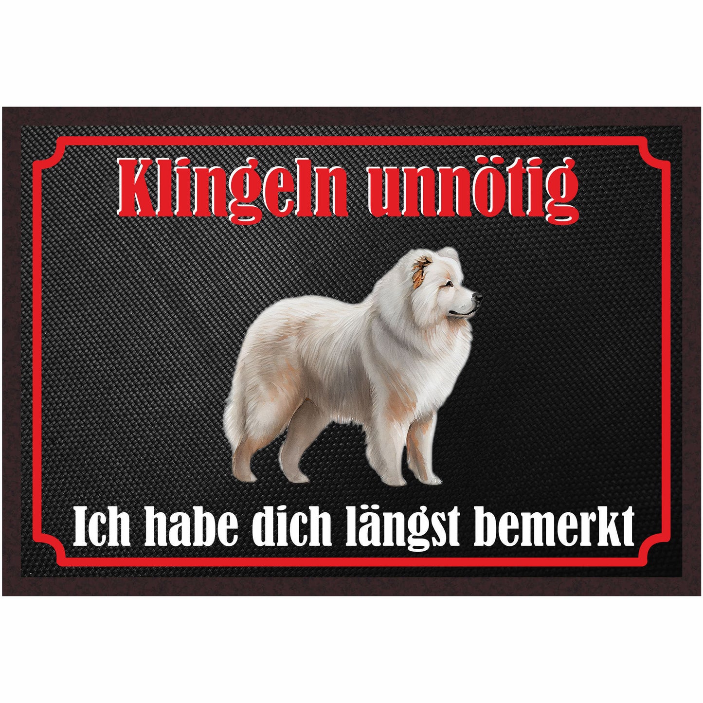 Fussmatte Hund - Samoyed Windhund - 50x35 cm mit lustigem Spruch