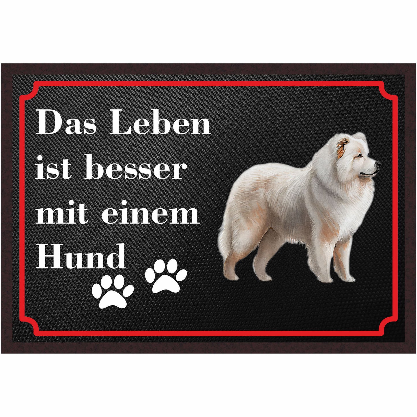 Fussmatte Hund - Samoyed Windhund - 50x35 cm mit lustigem Spruch