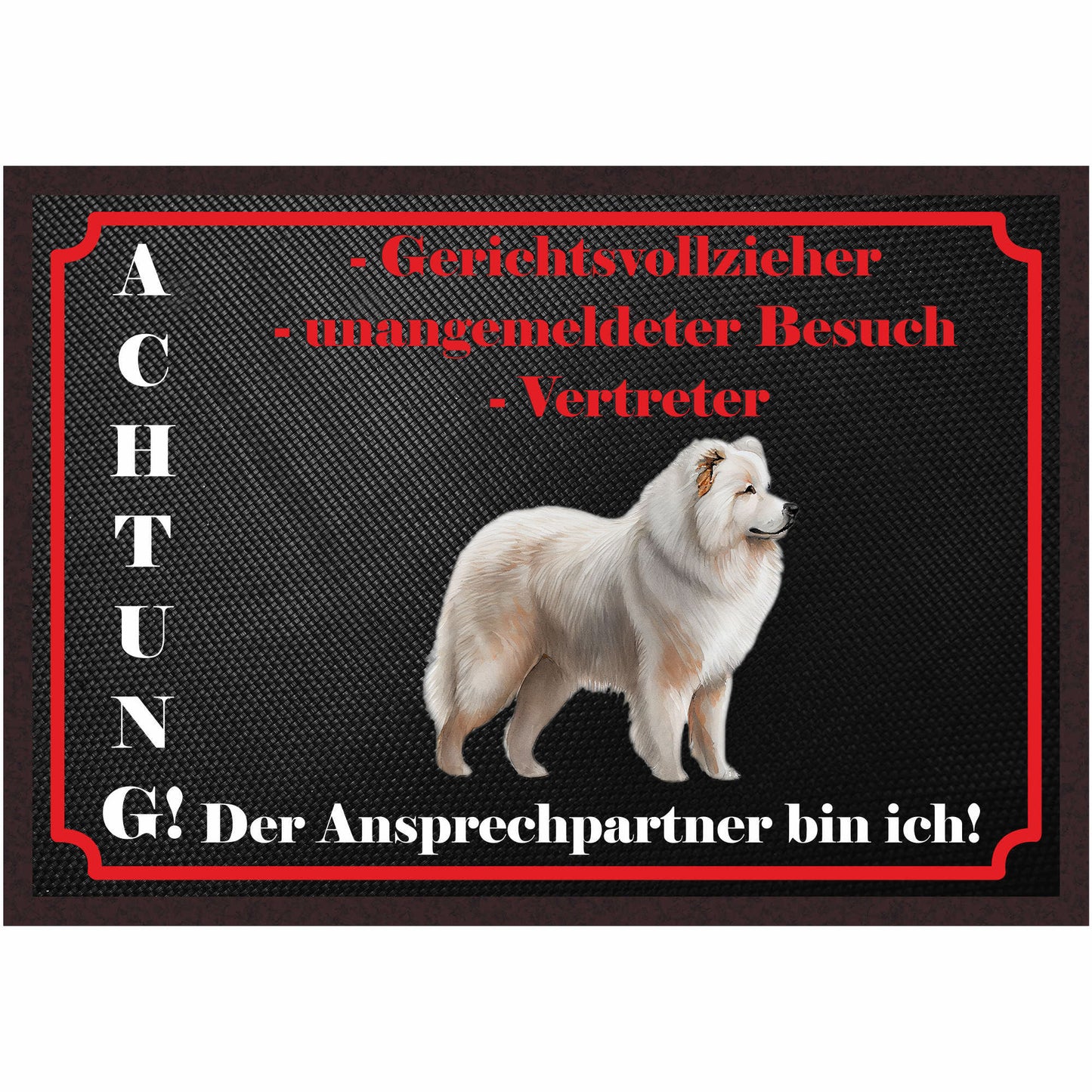 Fussmatte Hund - Samoyed Windhund - 50x35 cm mit lustigem Spruch