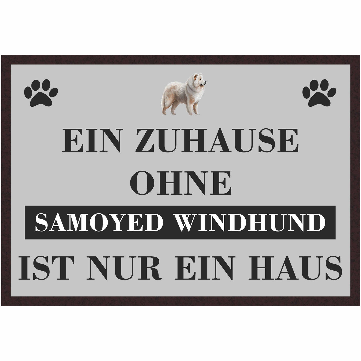 Fussmatte Hund - Samoyed Windhund - 50x35 cm mit lustigem Spruch