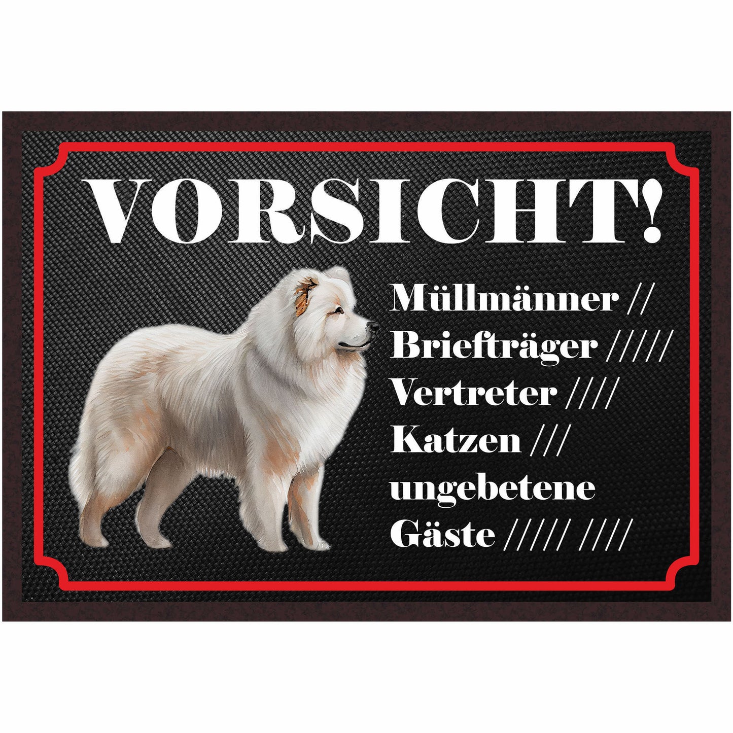 Fussmatte Hund - Samoyed Windhund - 50x35 cm mit lustigem Spruch