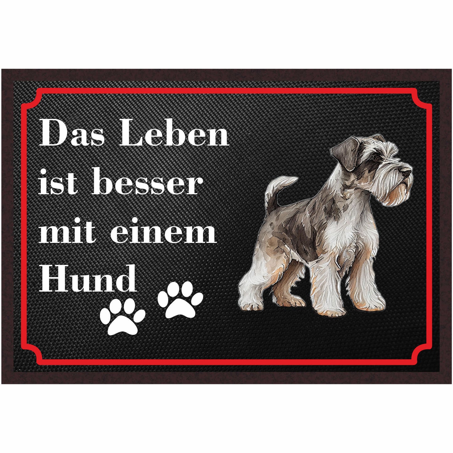 Fussmatte Hund - Schnauzer - 50x35 cm mit lustigem Spruch