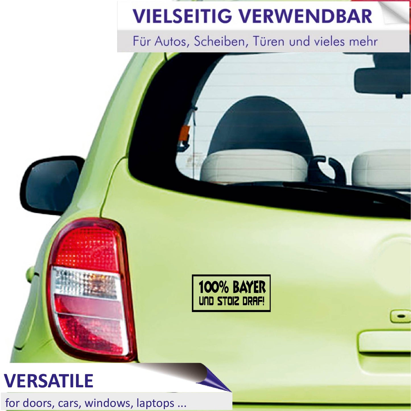 Autoaufkleber - 100% bayer und stoiz draf! - 210x100mm