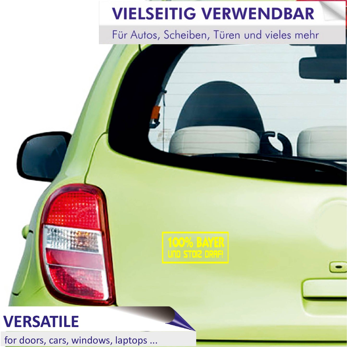 Autoaufkleber - 100% bayer und stoiz draf! - 210x100mm