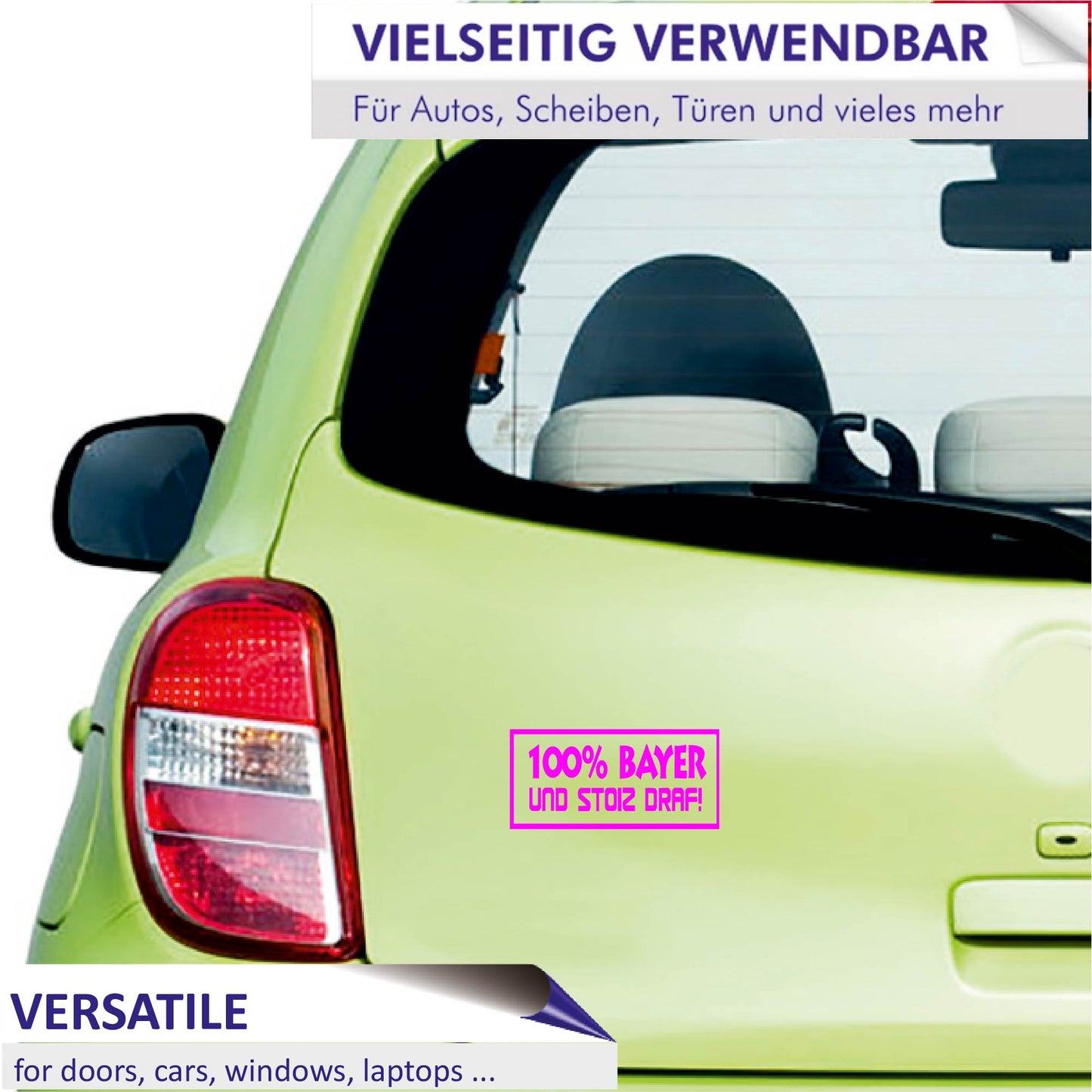 Autoaufkleber - 100% bayer und stoiz draf! - 210x100mm