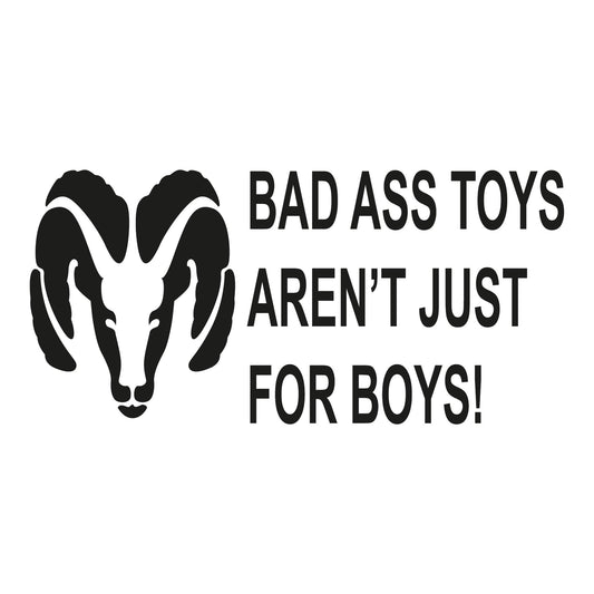 Autoaufkleber - Bad Ass Toys Aren't Just For Boys - 210x100mm