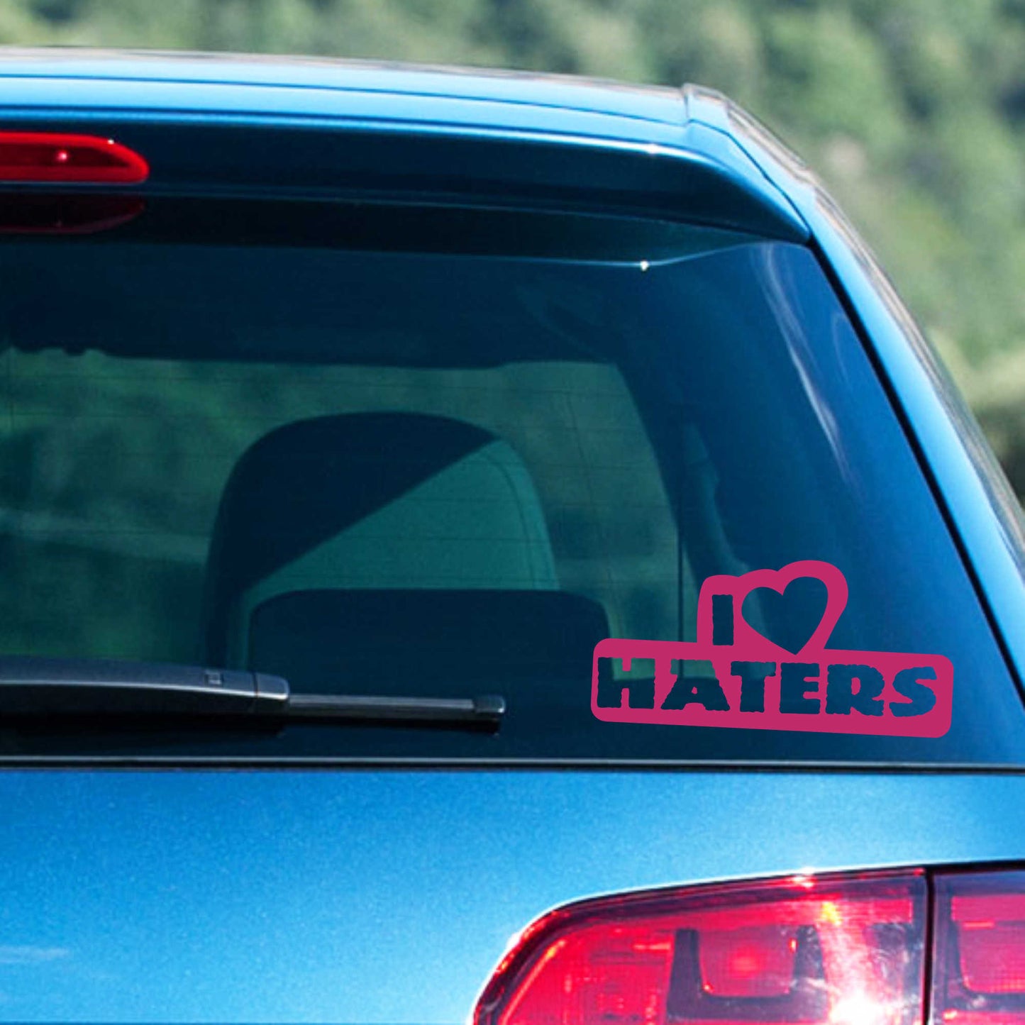 Autoaufkleber - I LOVE HATERS - 160x80 mm