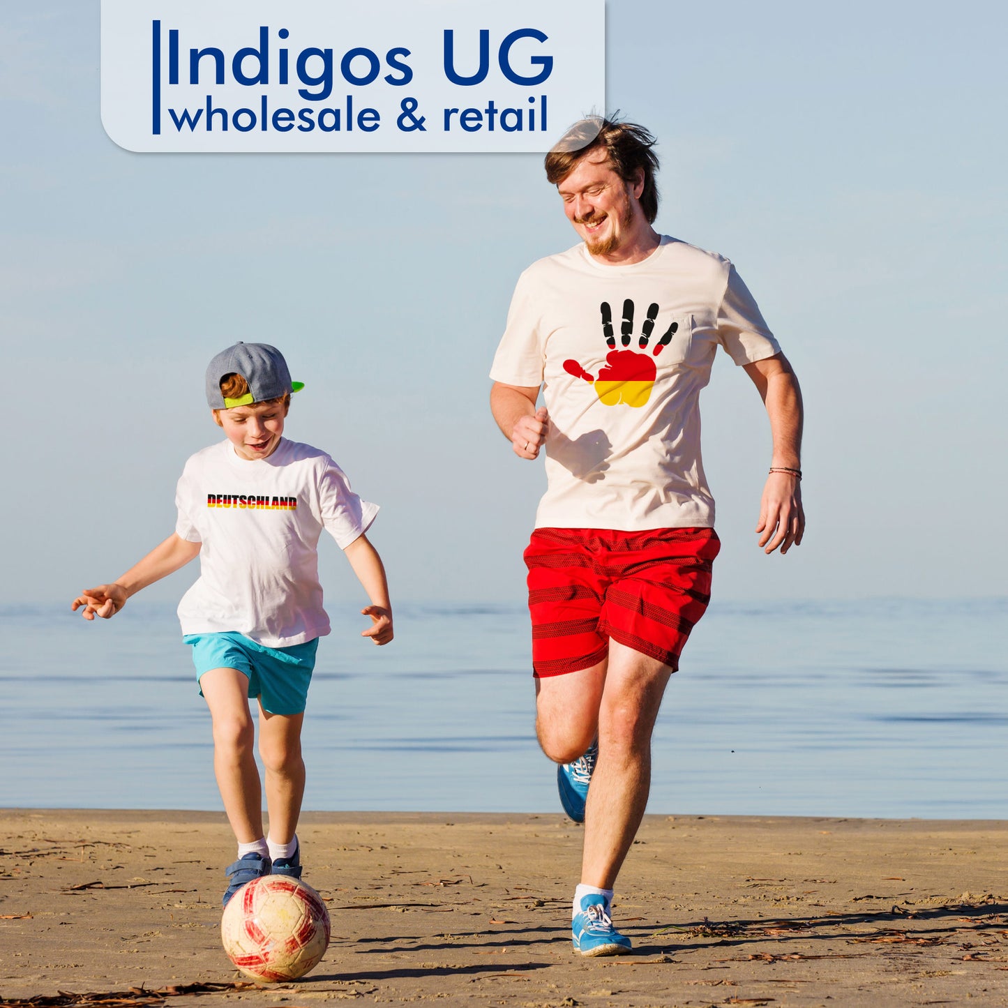 INDIGOS UG - T-Shirt Herren - Neuseeland - Schriftzug - Fussball