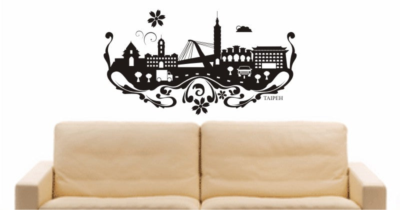 WANDTATTOO e630 Skyline Stadt - Taipeh (Republik China) Design 3