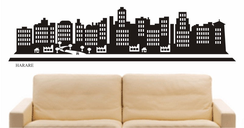 WANDTATTOO e663 Skyline Stadt - Harare (Staat) Design 2