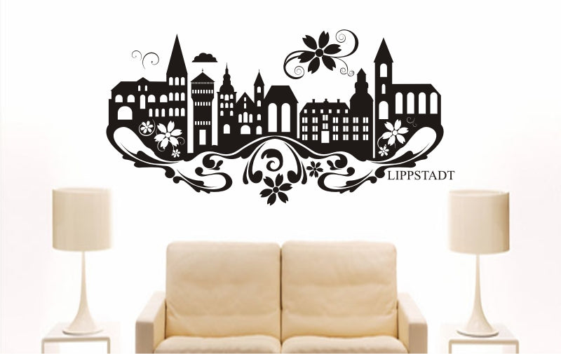 WANDTATTOO e823 Skyline Stadt - Lippstadt (Deutschland) Design 3