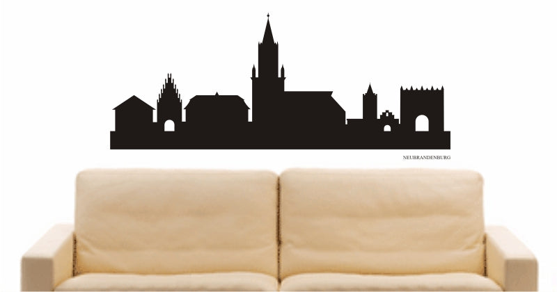 WANDTATTOO e844 Skyline Stadt - Neubrandenburg (Deutschland) Design 1