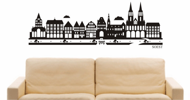 WANDTATTOO e884 Skyline Stadt - Soest (Deutschland) Design 2