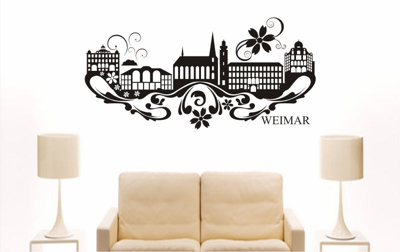 WANDTATTOO e899 Skyline Stadt - Weimar (Deutschland) Design 3