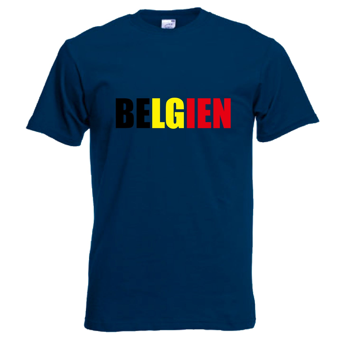 INDIGOS UG - T-Shirt Herren - Belgien - Schriftzug - Fussball