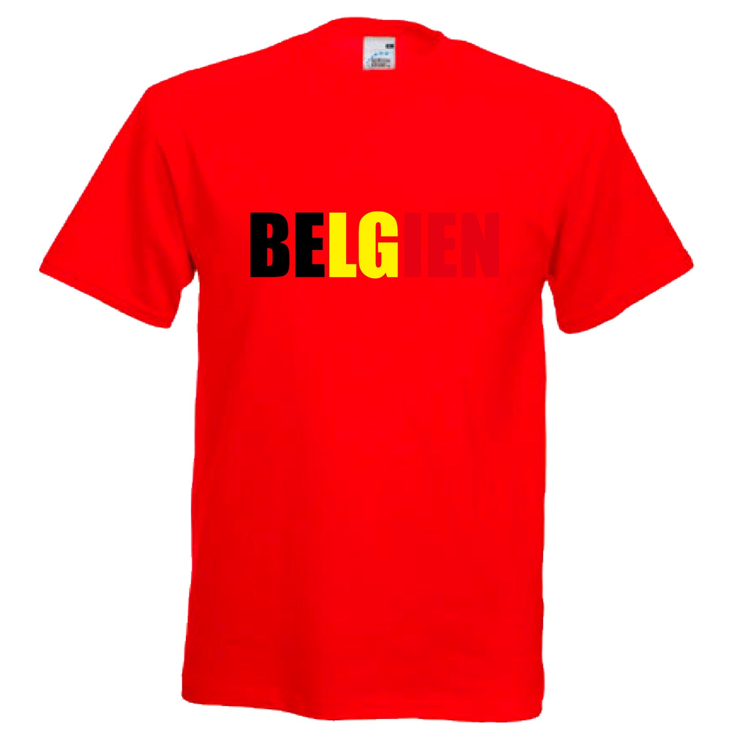 INDIGOS UG - T-Shirt Herren - Belgien - Schriftzug - Fussball