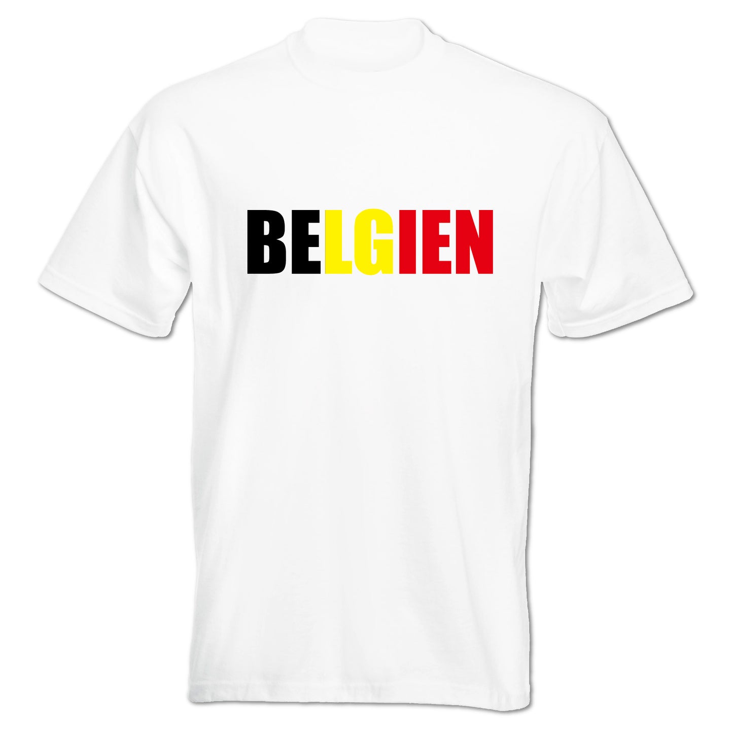 INDIGOS UG - T-Shirt Herren - Belgien - Schriftzug - Fussball