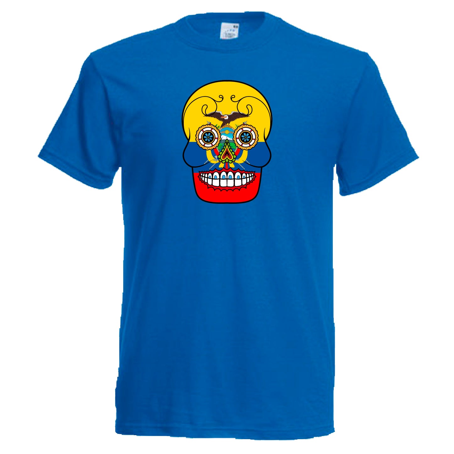 INDIGOS UG - T-Shirt Herren - Ecuador - Skull - Fussball