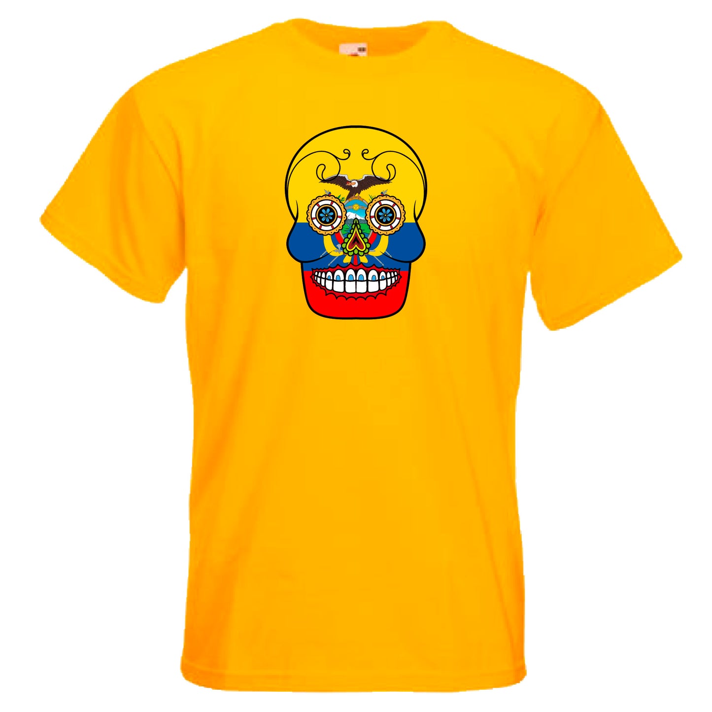 INDIGOS UG - T-Shirt Herren - Ecuador - Skull - Fussball