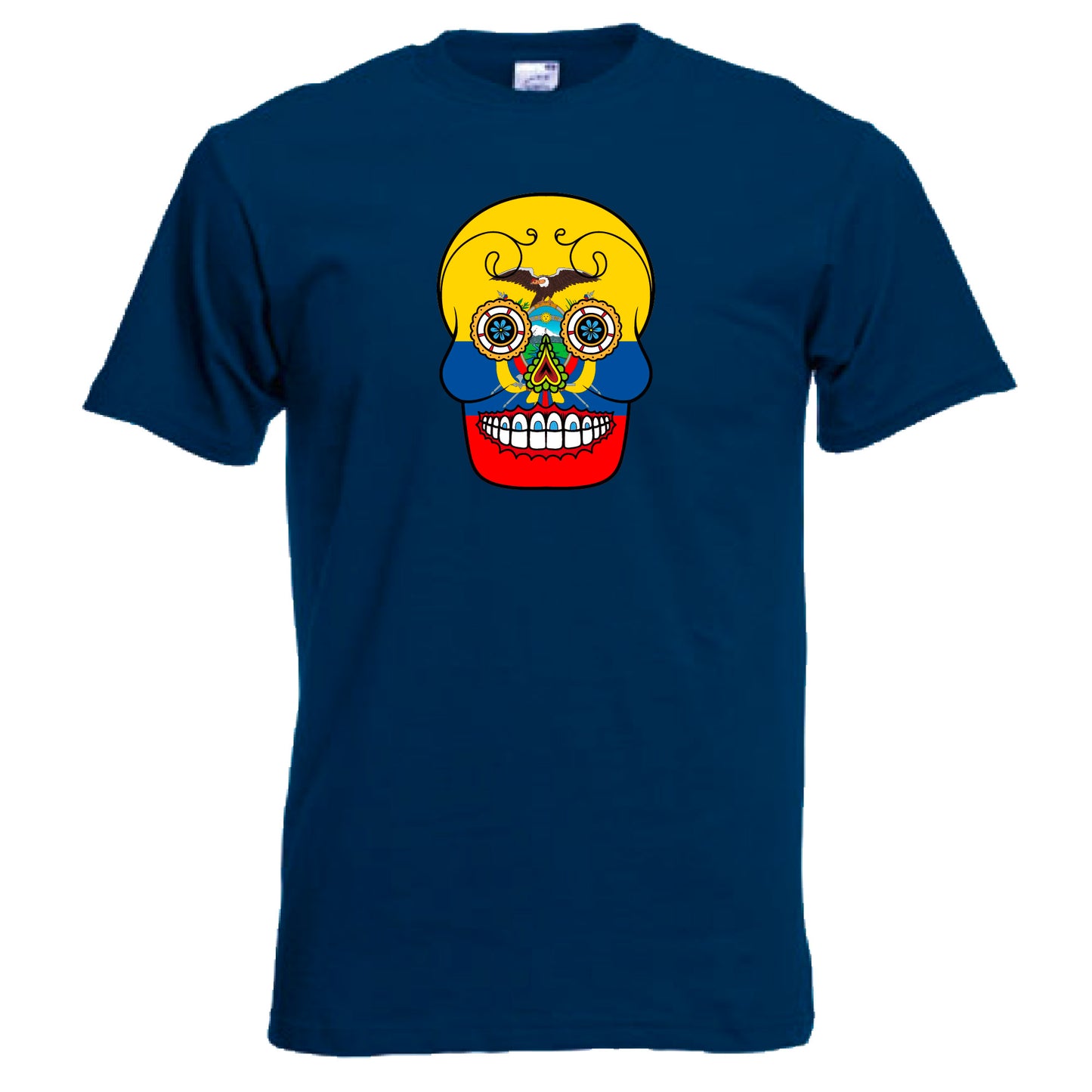 INDIGOS UG - T-Shirt Herren - Ecuador - Skull - Fussball